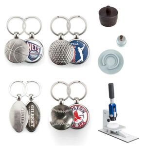 Kit de porte-clés métalliques Baseball,Basket,Golf et Rugby