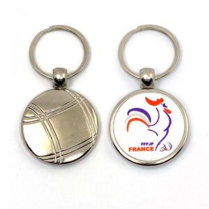 Metal 1 side Petanque key-ring components MPC